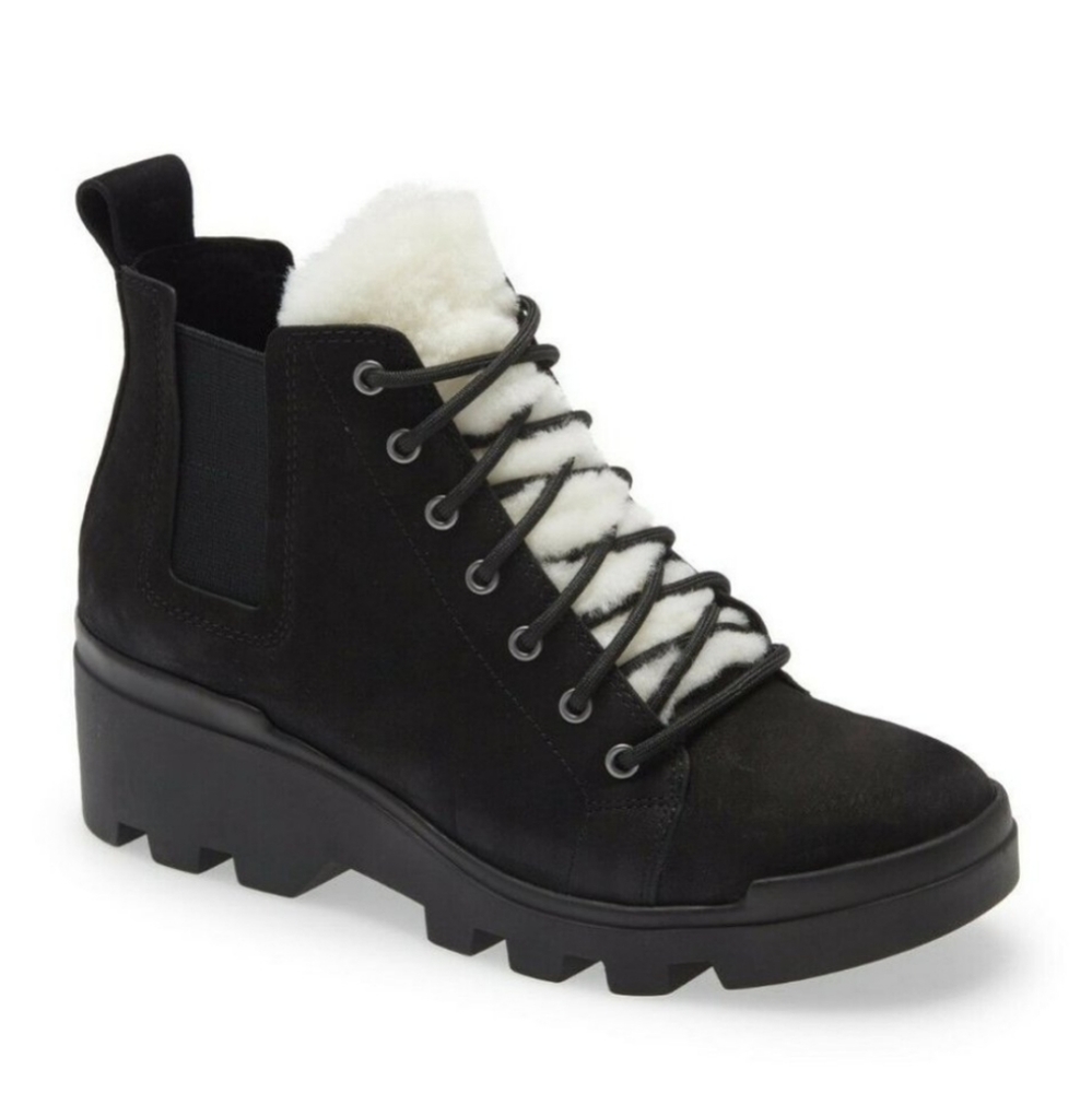 EILEEN FISHER Calm Genuine Shearling Trim Bootie City Hiker size 8.5